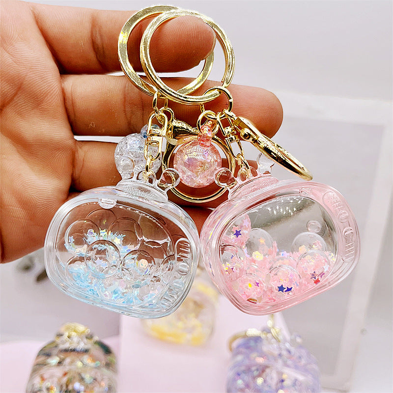 Wholesale Acrylic Transparent Liquid Quicksand Creative Key Chain